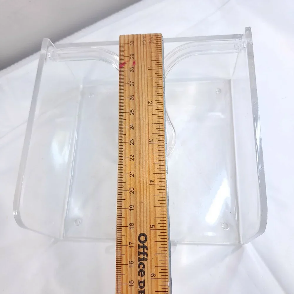 Vintage NCC Lucite COCKTAIL  Napkin Holder Butler clear Plastic Acrylic 1990 mod